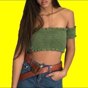 Crochet Off The Shoulder crop top